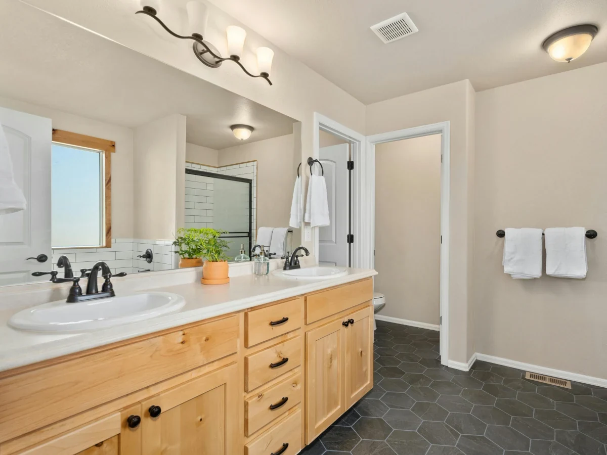 bathroom hexagon floor tiles subway wall daffodil tiling