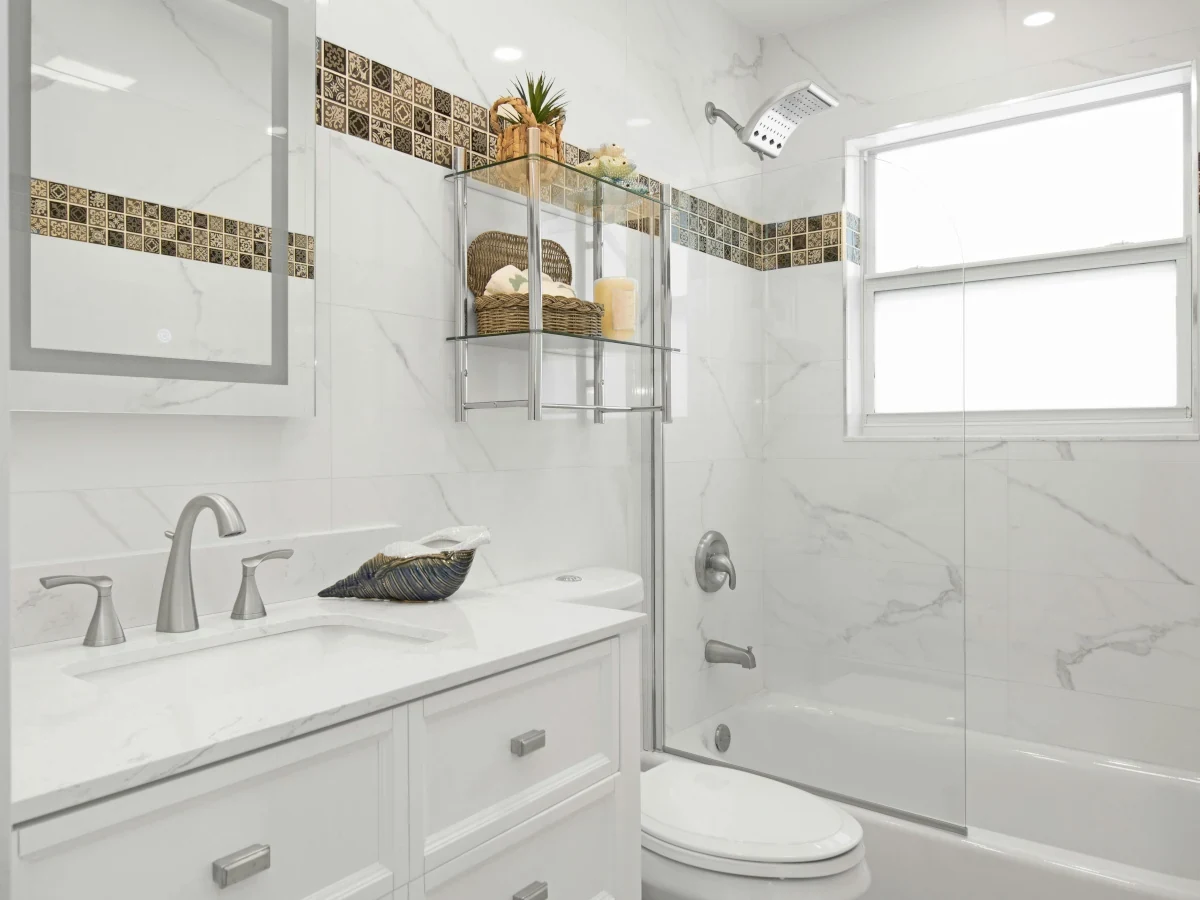 bathroom modern shower wood accent tiles daffodil tiling