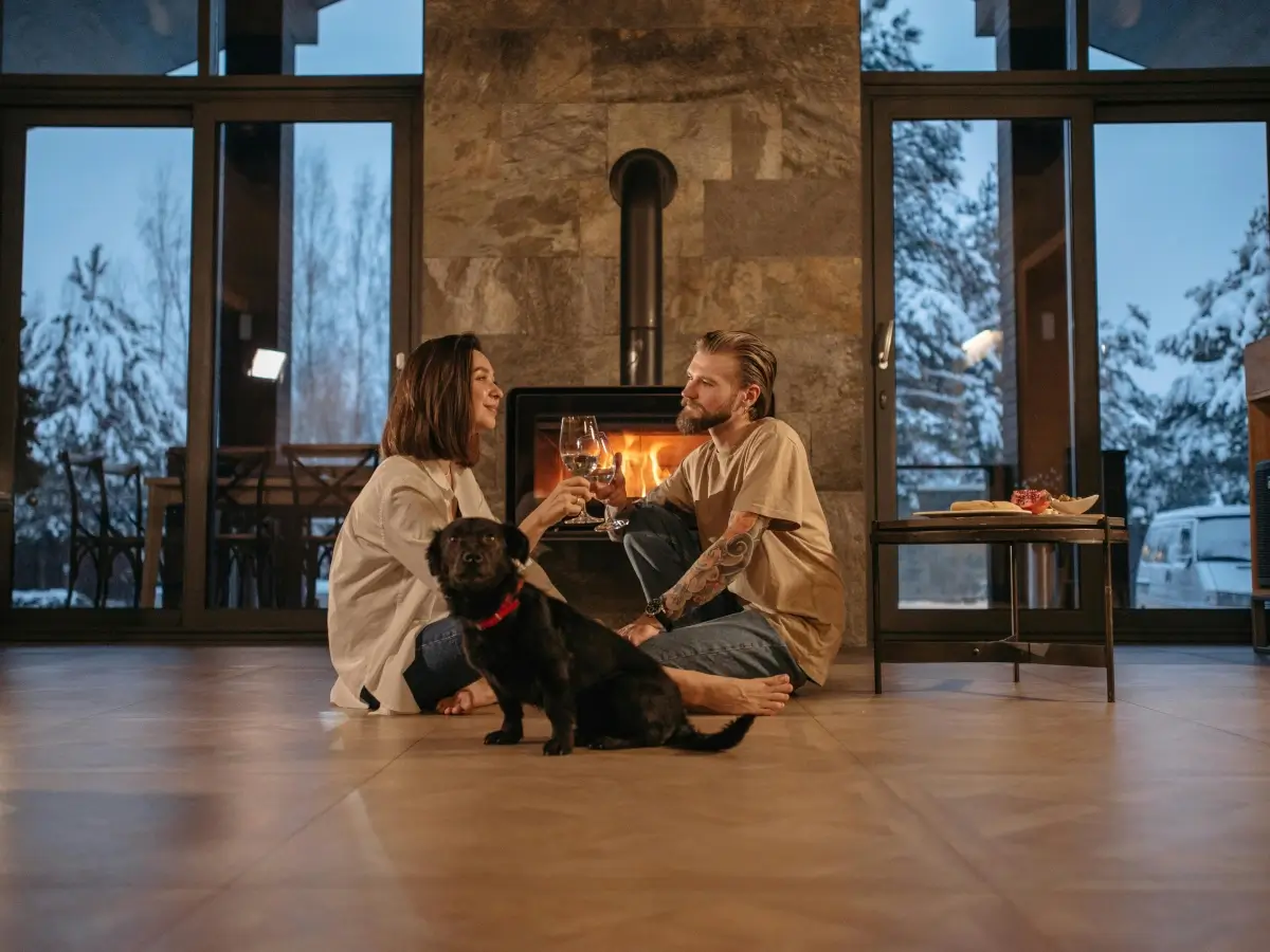 fireplace tiled swansea stone daffodil tiling